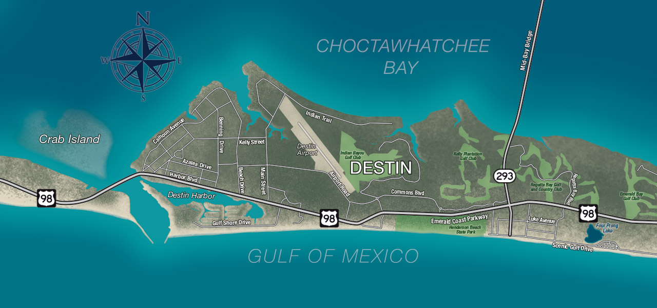 Crab Island Destin Florida Map - Oconto County Plat Map
